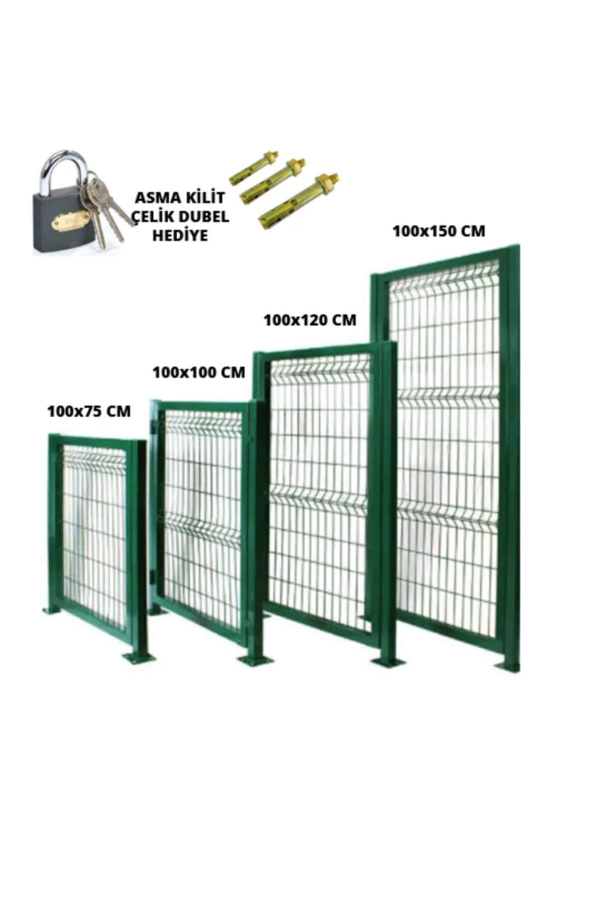 Umay Hazır Panel Çit Kapı - Bahçe Kapısı - Demir Kapı - Tel Kapı 100x100 cm